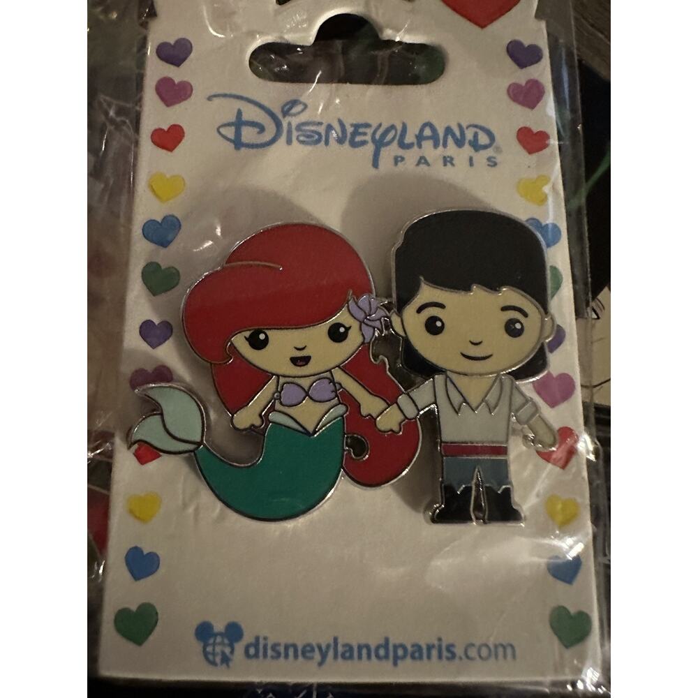 Disneyland Paris Authentic Cutie Couple Little Mermaid Ariel Eric Pin US SELLER